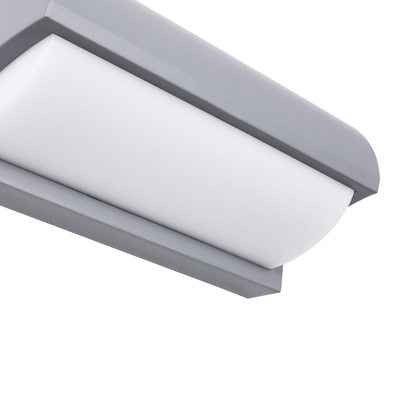 GLOBOSTAR® HORIZON 60692 Μοντέρνο Φωτιστικό Τοίχου - Απλίκα LED 15W 1575lm 120° AC 220-240V Αδιάβροχο IP65 Φυσικό Λευκό 4500K - Bridgelux SMD Chip - Γκρι Ματ - Μ23.5 x Π11 x Υ10cm - 3 Χρόνια Εγγύηση
