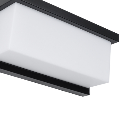 GLOBOSTAR® CITYSCAPE 60699 Μοντέρνο Φωτιστικό Τοίχου - Απλίκα LED 18W 1890lm 120° AC 220-240V Αδιάβροχο IP65 Φυσικό Λευκό 4500K - Bridgelux SMD Chip - Μαύρο Ματ - Μ23.5 x Π11 x Υ10cm - 3 Χρόνια Εγγύηση