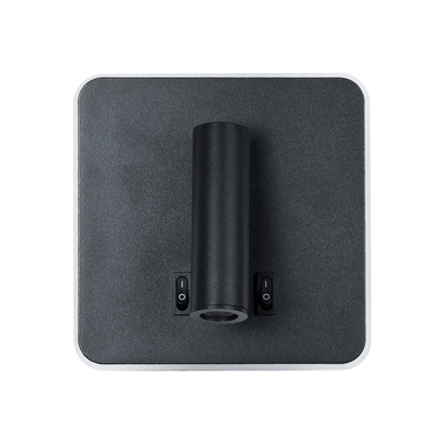 GLOBOSTAR® LADY-S 60942 Μοντέρνο Φωτιστικό Τοίχου - Απλίκα Ξενοδοχείου Reading Light με Φορτιστή USB 3A LED 6W 600lm 36° & 360° AC 220-240V IP20 Φυσικό Λευκό 4500K - Bridgelux COB Chip & TÜV SÜD Driver - Μαύρο Ματ - Μ15 x Π15 x Υ7cm - 3 Χρόνια Εγγύηση