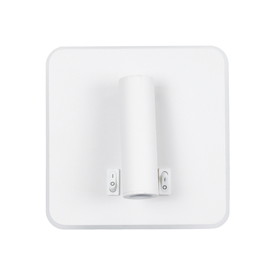 GLOBOSTAR® LADY-S 60943 Μοντέρνο Φωτιστικό Τοίχου - Απλίκα Ξενοδοχείου Reading Light με Φορτιστή USB 3A LED 6W 600lm 36° & 360° AC 220-240V IP20 Φυσικό Λευκό 4500K - Bridgelux COB Chip & TÜV SÜD Driver - Λευκό Ματ - Μ15 x Π15 x Υ7cm - 3 Χρόνια Εγγύηση