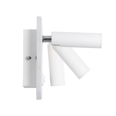 GLOBOSTAR® LADY-S 60943 Μοντέρνο Φωτιστικό Τοίχου - Απλίκα Ξενοδοχείου Reading Light με Φορτιστή USB 3A LED 6W 600lm 36° & 360° AC 220-240V IP20 Φυσικό Λευκό 4500K - Bridgelux COB Chip & TÜV SÜD Driver - Λευκό Ματ - Μ15 x Π15 x Υ7cm - 3 Χρόνια Εγγύηση