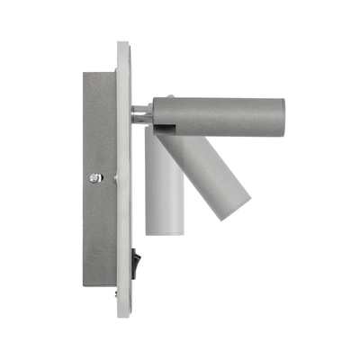 GLOBOSTAR® LADY-O 61365 Μοντέρνο Φωτιστικό Τοίχου - Απλίκα Ξενοδοχείου Reading Light με Φορτιστή USB 3A LED 10W 1000lm 36° & 360° AC 220-240V IP20 Φυσικό Λευκό 4500K - Bridgelux COB Chip & TÜV SÜD Driver - Γκρι Ματ - Μ10.5 x Π10 x Υ18.5cm - 3 Χρόνια Εγγύηση