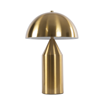 GloboStar® URANUS-S 61451 Μοντέρνο Επιτραπέζιο Φωτιστικό Πορτατίφ Δίφωτο 2 x E27 IP20 Χρυσό & Λευκό Μέταλλο - Μ25 x Π25 x Υ39cm