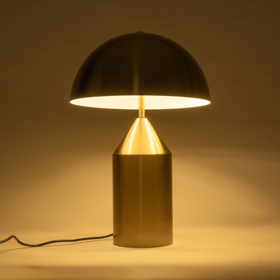 GloboStar® URANUS-M 61455 Μοντέρνο Επιτραπέζιο Φωτιστικό Πορτατίφ Δίφωτο 2 x E27 IP20 Χρυσό & Λευκό Μέταλλο - Μ35 x Π35 x Υ54cm