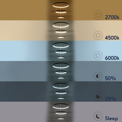 GLOBOSTAR® DIAMOND TRIO 61523-DECO Μοντέρνο Κρεμαστό Φωτιστικό Οροφής LED 100W 11200lm 360° AC 220-240V IP20 Ρυθμιζόμενο Λευκό CCT με Χειριστήριο από 2700K έως 6000K Dimmable - Lumileds SMD Chip - Μαύρο Ματ - Μ90 x Π90 x Υ90cm - 3 Χρόνια Εγγύηση