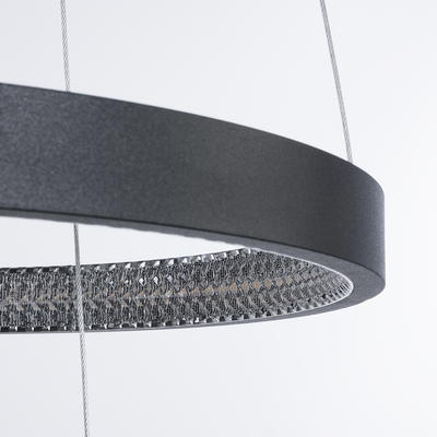 GLOBOSTAR® DIAMOND TRIO 61523-DECO Μοντέρνο Κρεμαστό Φωτιστικό Οροφής LED 100W 11200lm 360° AC 220-240V IP20 Ρυθμιζόμενο Λευκό CCT με Χειριστήριο από 2700K έως 6000K Dimmable - Lumileds SMD Chip - Μαύρο Ματ - Μ90 x Π90 x Υ90cm - 3 Χρόνια Εγγύηση