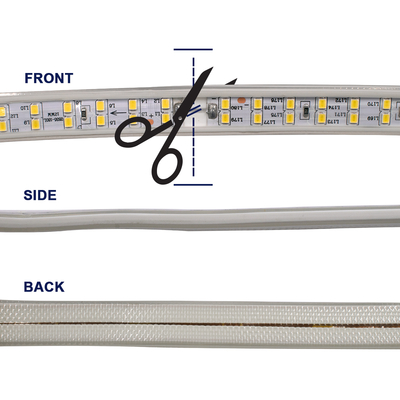 GloboStar® 70512 Wide Ταινία Διπλής Σειράς Epistar LED SMD 2835 1m 24W/m 180LED/m 3216lm/m 120° DC 230V Αδιάβροχη IP68 Θερμό Λευκό 2700K Dimmable