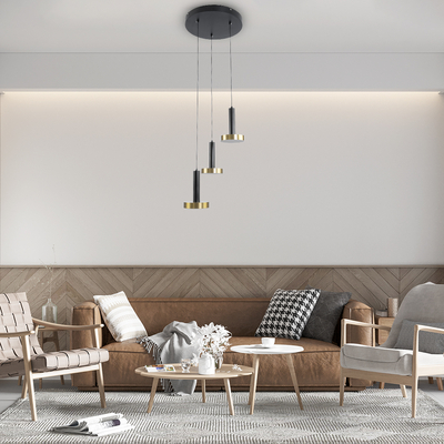 GLOBOSTAR® ZANE 60934 Μοντέρνο Κρεμαστό Φωτιστικό Οροφής LED 54W 6048lm 120° AC 220-240V IP20 Ρυθμιζόμενο Λευκό CCT με Χειριστήριο από 2700K έως 6000K Dimmable - Lumileds SMD Chip - Μαύρο Ματ & Χρυσό - Μ40 x Π40 x Υ20cm - 3 Χρόνια Εγγύηση