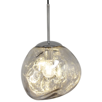 GLOBOSTAR® DIXAR 01460 Μοντέρνο Κρεμαστό Φωτιστικό Οροφής με Ντουί 1 x E27 AC 220-240V IP20 - Ασημί - Μ28 x Π28 x Υ40cm