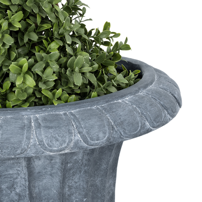 GloboStar® Artificial Garden ALCAZAR 20778 Επιδαπέδιο Πολυεστερικό Τσιμεντένιο Κασπώ Γλάστρα - Flower Pot Γκρι Φ38 x Υ51cm