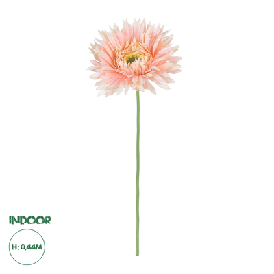 GloboStar® Artificial Garden PINK GERBERA  BRANCH 21205 Τεχνητό Διακοσμητικό Κλαδί Ζέρμπερας Ροζ Y44cm