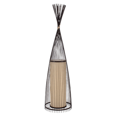 GLOBOSTAR® AZORES 01756 Boho Επιδαπέδιο Φωτιστικό με Ντουί 1 x E27 AC 220-240V IP20 - Καφέ & Μπεζ - Μ40 x Π40 x Υ150cm