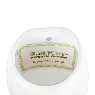 GloboStar® Artificial Garden GRENADA 20537 Διακοσμητική Κεραμική Γλάστρα Λευκή Φ12 x Υ13