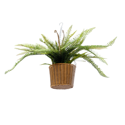 GloboStar® Artificial Garden FERN HANGING BOUQUET PLANT 20629 Τεχνητό Κρεμαστό Διακοσμητικό Φυτό Φτέρης  Y56cm