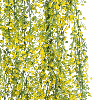GloboStar® Artificial Garden GOLDEN BELL WILLOW 4 HANGING PLANT 20632 Κρεμαστό Τεχνητό Διακοσμητικό Φυτό Ιτίας  Y110cm