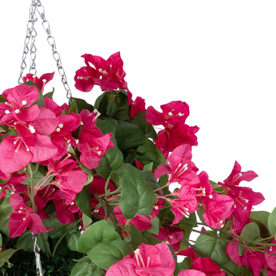 GloboStar® Artificial Garden RHODODENDRON HANGING PLANT 20634 Τεχνητό Κρεμαστό Διακοσμητικό Φυτό Τριανταφυλλιάς Y60cm