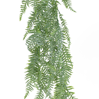 GloboStar® Artificial Garden HANGING FERN 20863 Τεχνητό Διακοσμητικό Κρεμαστό Φυτό Φτέρη Μ28 x Π15 x Υ90cm