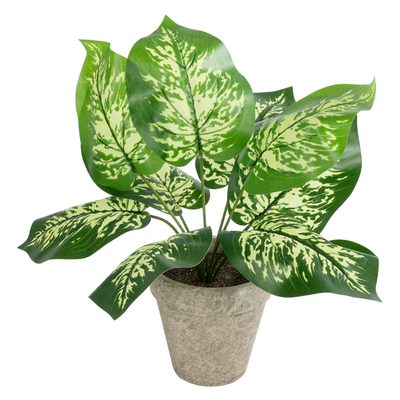 GloboStar® Artificial Garden DIEFFENBACHIA POTTED PLANT 20897 Διακοσμητικό Φυτό Διφενμπάχια Φ40 x Υ33cm