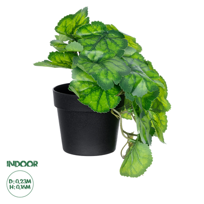 GloboStar® Artificial Garden GREEN BEGONIA PLANT 20949 Διακοσμητικό Φυτό Πράσινη Βιγόνια Φ23 x Υ16cm