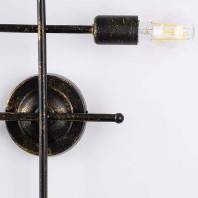 GLOBOSTAR® PIPING 00663 Vintage Φωτιστικό Τοίχου - Απλίκα με Ντουί 4 x E27 AC 220-240V IP20 - Μπρούτζινο - Μ40 x Π9 x Υ52cm