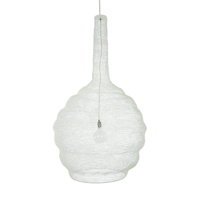 GLOBOSTAR® KENTUCKY 01886 Vintage Κρεμαστό Φωτιστικό Οροφής με Ντουί 1 x E27 AC 220-240V IP20 - Λευκό - Μ90 x Π90 x Υ150cm