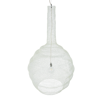 GLOBOSTAR® KENTUCKY 01886 Vintage Κρεμαστό Φωτιστικό Οροφής με Ντουί 1 x E27 AC 220-240V IP20 - Λευκό - Μ90 x Π90 x Υ150cm