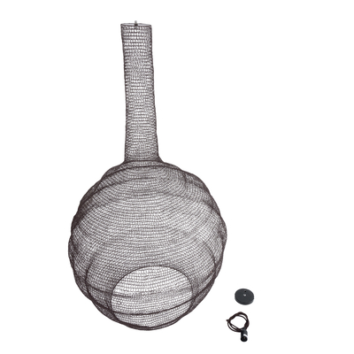 GLOBOSTAR® KENTUCKY 01887 Vintage Κρεμαστό Φωτιστικό Οροφής με Ντουί 1 x E27 AC 220-240V IP20 - Καφέ - Μ90 x Π90 x Υ150cm