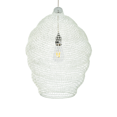 GLOBOSTAR® KENTUCKY 01898 Vintage Κρεμαστό Φωτιστικό Οροφής με Ντουί 1 x E27 AC 220-240V IP20 - Λευκό - Μ40 x Π40 x Y60cm