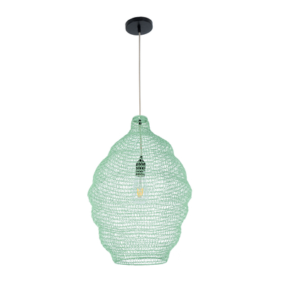 GLOBOSTAR® KENTUCKY 01900 Vintage Κρεμαστό Φωτιστικό Οροφής με Ντουί 1 x E27 AC 220-240V IP20 - Τιρκουάζ - Μ40 x Π40 x Y60cm