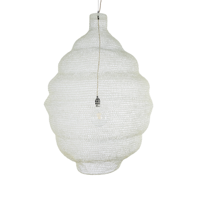 GLOBOSTAR® KENTUCKY 01901 Vintage Κρεμαστό Φωτιστικό Οροφής με Ντουί 1 x E27 AC 220-240V IP20 - Λευκό - Μ80 x Π80 x Y110cm