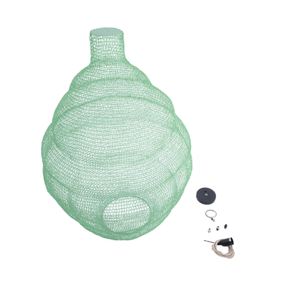 GLOBOSTAR® KENTUCKY 01903 Vintage Κρεμαστό Φωτιστικό Οροφής με Ντουί 1 x E27 AC 220-240V IP20 - Τιρκουάζ - Μ80 x Π80 x Y110cm