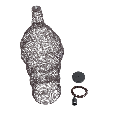 GLOBOSTAR® KENTUCKY 01905 Vintage Κρεμαστό Φωτιστικό Οροφής με Ντουί 1 x E27 AC 220-240V IP20 - Καφέ - Μ30 x Π30 x Y80cm