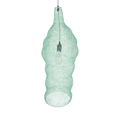 GLOBOSTAR® KENTUCKY 01906 Vintage Κρεμαστό Φωτιστικό Οροφής με Ντουί 1 x E27 AC 220-240V IP20 - Τιρκουάζ - Μ30 x Π30 x Y80cm