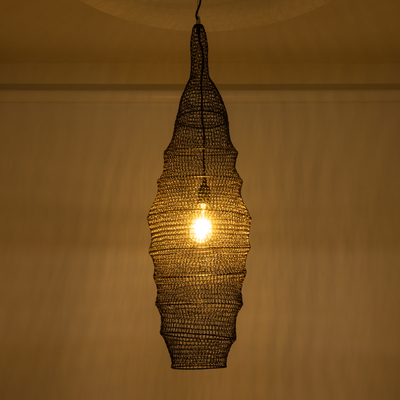 GLOBOSTAR® KENTUCKY 01908 Vintage Κρεμαστό Φωτιστικό Οροφής με Ντουί 1 x E27 AC 220-240V IP20 - Καφέ - Μ30 x Π30 x Y105cm