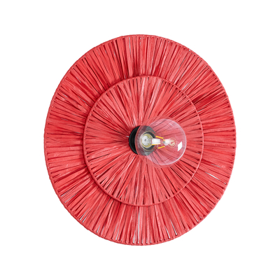 GLOBOSTAR® COLOMBO 02282 Boho Φωτιστικό Τοίχου - Απλίκα με Ντουί 1 x E27 AC 220-240V IP20 - Κόκκινο - Μ40 x Π40 x Υ9cm