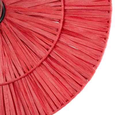 GLOBOSTAR® COLOMBO 02282 Boho Φωτιστικό Τοίχου - Απλίκα με Ντουί 1 x E27 AC 220-240V IP20 - Κόκκινο - Μ40 x Π40 x Υ9cm