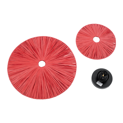 GLOBOSTAR® COLOMBO 02282 Boho Φωτιστικό Τοίχου - Απλίκα με Ντουί 1 x E27 AC 220-240V IP20 - Κόκκινο - Μ40 x Π40 x Υ9cm