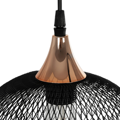 GLOBOSTAR® GLIND 201-0082 Vintage Κρεμαστό Φωτιστικό Οροφής με Ντουί 3 x E27 AC 220-240V IP20 - Μαύρο - Μ60 x Π25 x Υ50cm