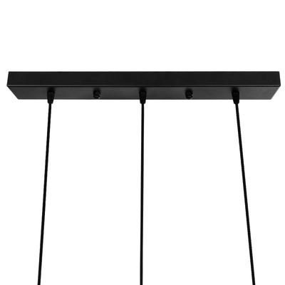 GLOBOSTAR® GLIND 201-0082 Vintage Κρεμαστό Φωτιστικό Οροφής με Ντουί 3 x E27 AC 220-240V IP20 - Μαύρο - Μ60 x Π25 x Υ50cm