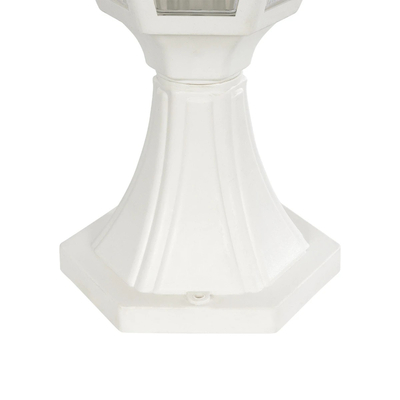 GloboStar® ENGLAND 202-0010 Vintage Επιδαπέδιο Φωτιστικό Φαναράκι Μονόφωτο 1 x E27 IP44 Λευκό & Διάφανο Πλαστικό - Μ20 x Π20 x Υ45cm