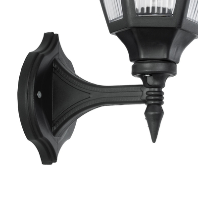 GLOBOSTAR® ENGLAND 202-0011 Vintage Φωτιστικό Τοίχου - Απλίκα με Ντουί 1 x E27 AC 220-240V IP44 - Μαύρο - Μ25 x Π20 x Υ42cm