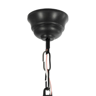 GLOBOSTAR® ENGLAND 202-0013 Vintage Κρεμαστό Φωτιστικό Οροφής με Ντουί 1 x E27 AC 220-240V IP44 - Μαύρο & Διάφανο - Μ20 x Π20 x Υ35cm