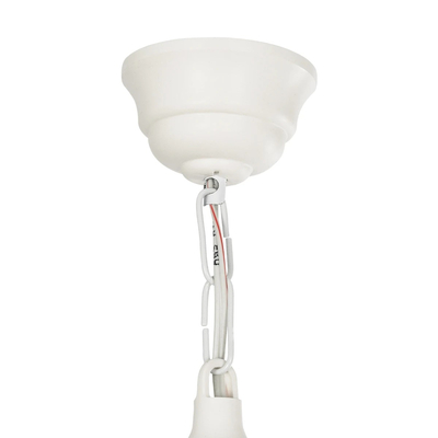 GLOBOSTAR® ENGLAND 202-0014 Vintage Κρεμαστό Φωτιστικό Οροφής με Ντουί 1 x E27 AC 220-240V IP44 - Λευκό - Μ20 x Π20 x Υ35cm