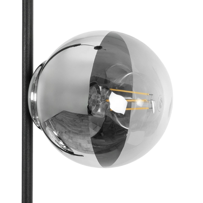 GLOBOSTAR® CITY 202-0042 Μοντέρνο Κρεμαστό Φωτιστικό Οροφής με Ντουί 2 x E27 AC 220-240V IP20 - Μαύρο & Ασημί - Μ35 x Π16 x Υ42cm