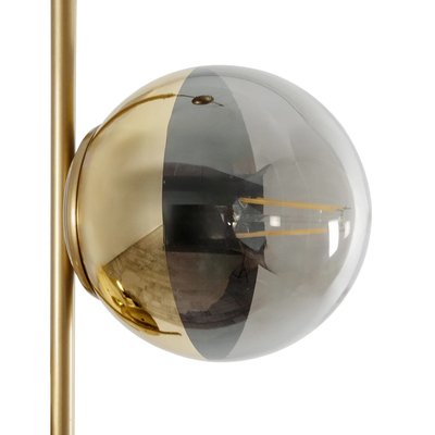 GLOBOSTAR® CITY 202-0044 Μοντέρνο Κρεμαστό Φωτιστικό Οροφής με Ντουί 2 x E27 AC 220-240V IP20 - Χρυσό & Διάφανο - Μ35 x Π16 x Υ42cm