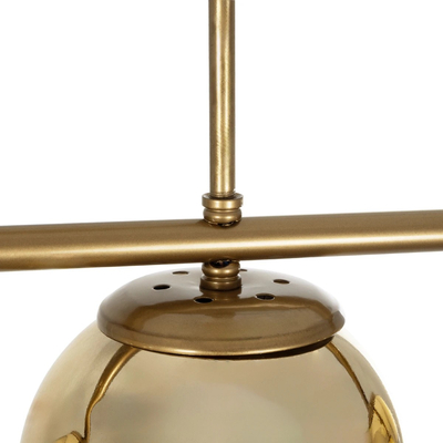 GLOBOSTAR® CITY 202-0045 Μοντέρνο Φωτιστικό Οροφής με Ντουί 3 x E27 AC 220-240V IP20 - Διάφανο & Χρυσό - Μ55 x Π15 x Υ43cm