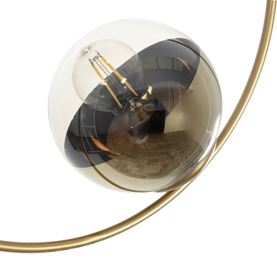 GLOBOSTAR® CITY 202-0046 Μοντέρνο Φωτιστικό Οροφής με Ντουί 2 x E27 AC 220-240V IP20 - Διάφανο & Χρυσό - Μ45 x Π15 x Υ55cm