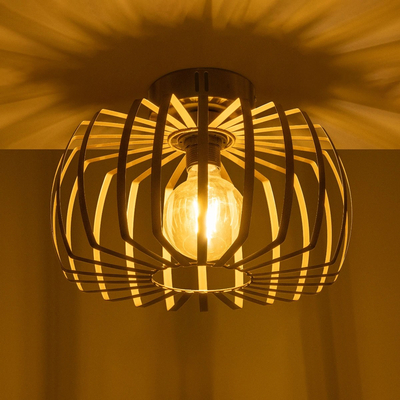 GLOBOSTAR® STAR 202-0053 Μοντέρνο Φωτιστικό Οροφής με Ντουί 1 x E27 AC 220-240V IP20 - Χρυσό - Μ40 x Π40 x Υ27cm