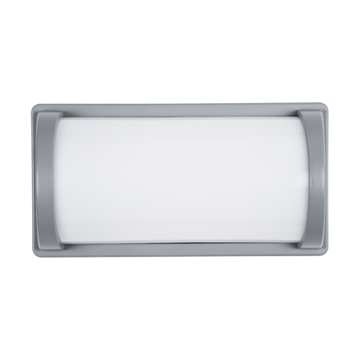 GLOBOSTAR® CELESTIAL 60695 Μοντέρνο Φωτιστικό Τοίχου - Απλίκα LED 15W 1575lm 120° AC 220-240V Αδιάβροχο IP65 Φυσικό Λευκό 4500K - Bridgelux SMD Chip - Γκρι Ματ - Μ26 x Π9 x Υ13.5cm - 3 Χρόνια Εγγύηση