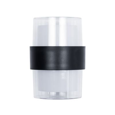 GLOBOSTAR® EMPIRE 60777 Μοντέρνο Φωτιστικό Τοίχου - Απλίκα LED 10W 1050lm 120° AC 220-240V Αδιάβροχο IP65 Θερμό Λευκό 2700K - Bridgelux SMD Chip & TÜV SÜD Driver - Διάφανο & Μαύρο Ματ - M10 x Π11 x Υ13.5cm - 3 Χρόνια Εγγύηση